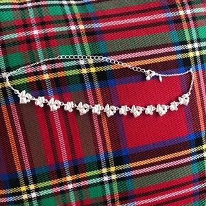Ornate silver choker necklace